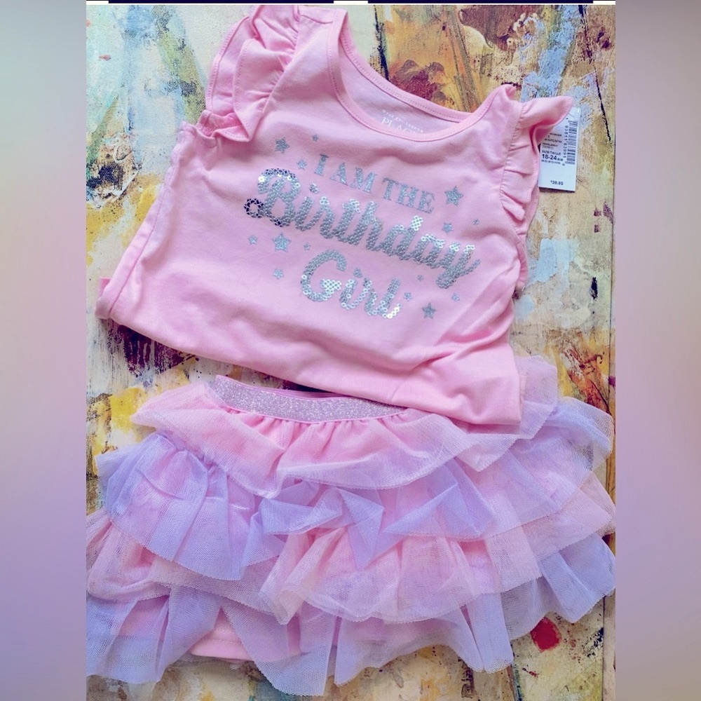 Baby And Toddler Girls "I am the  Birthday Girl" 2 piece Tutu Outfit Set *NWT*